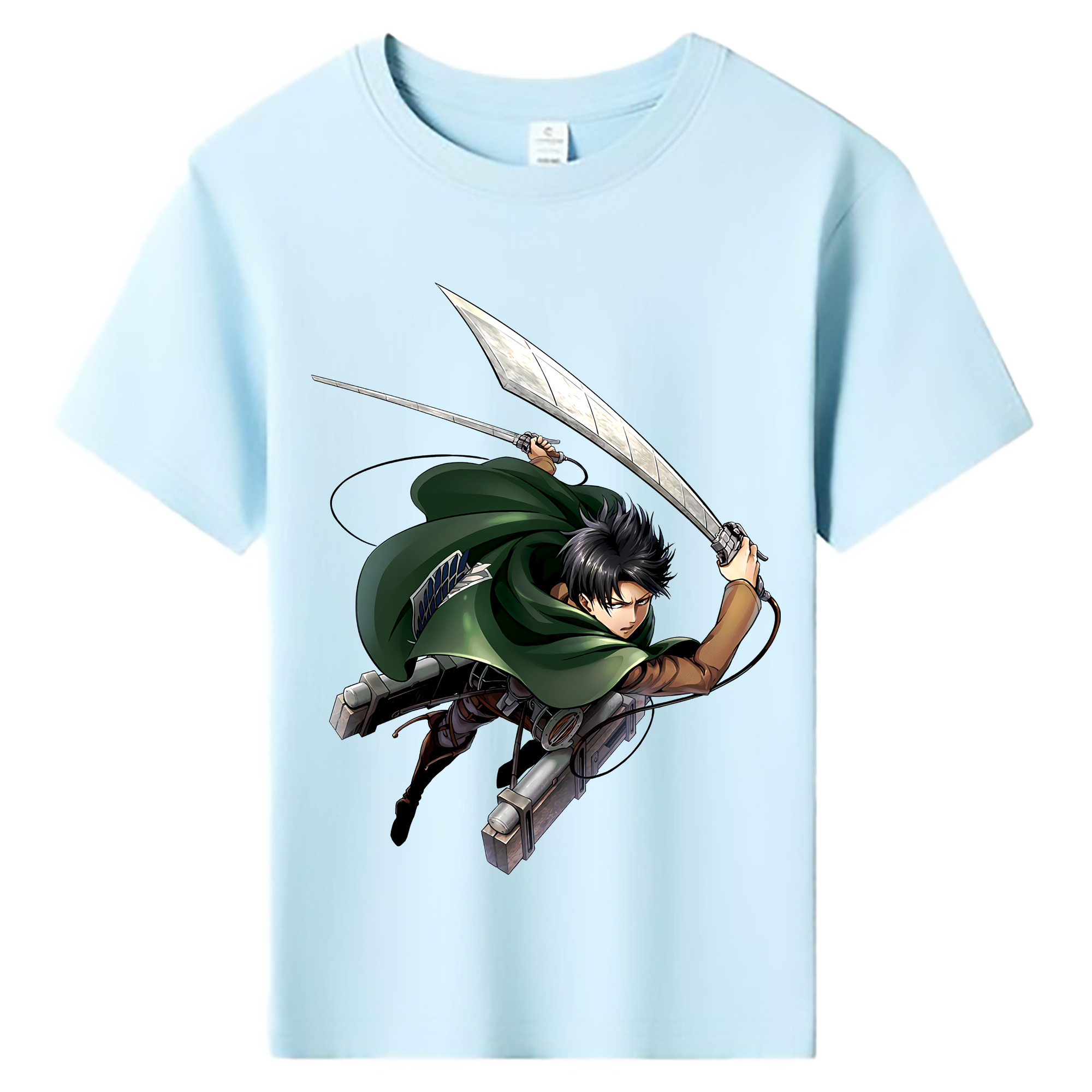 （画像用） 進撃の巨人 リヴァイ·アッカーマン Attack on Titan Levi Ackerman 綿100％キッズTシャツ（フロントプリント）